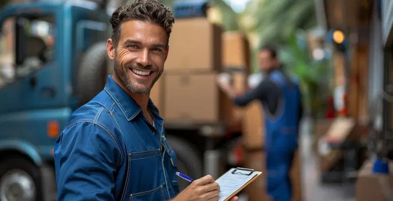 Moving professional worker preparing for a move